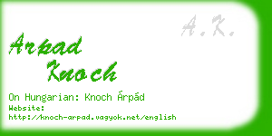 arpad knoch business card